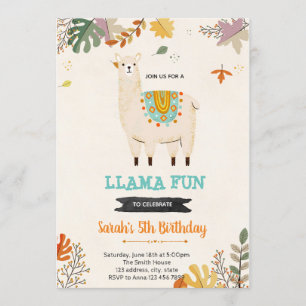 Invitation à la fête bohème de llama