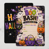 Invitation à la fête Boo Bash Halloween (Devant / Derrière)