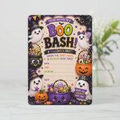 Invitation à la fête Boo Bash Halloween (Debout devant)