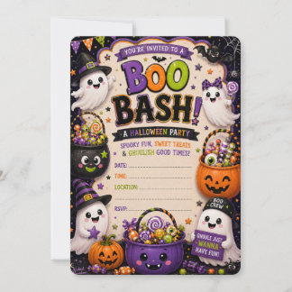 Invitation à la fête Boo Bash Halloween