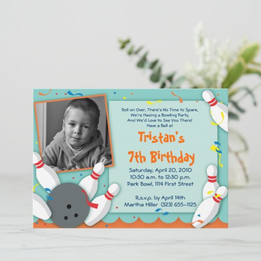 Invitation à la fête "Bowled Over" - Garçons (Debout devant)