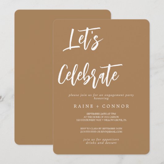 Invitation à la fête : Celebrons Modèle de carte d (Devant / Derrière)