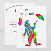 Invitation à la fête, Clown aux couleurs vives (Devant / Derrière)