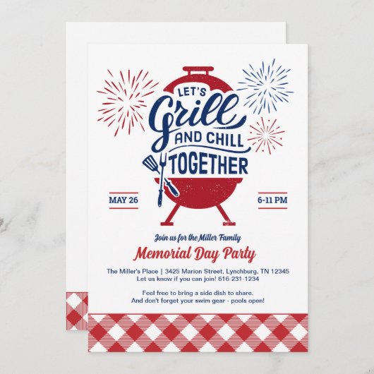 Invitation à la fête commémorative du jour du Gril (Devant / Derrière)