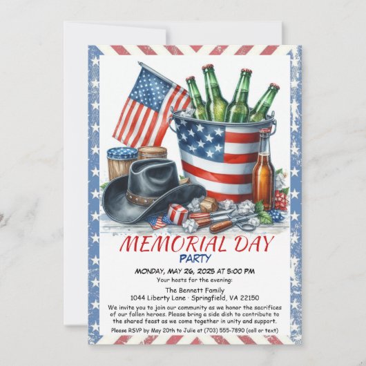 Invitation à la fête commémorative du jour - États (Devant)