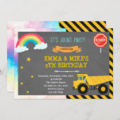 Invitation à la fête conjointe camion et arc-en-ci (Devant / Derrière)