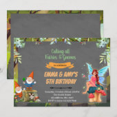 Invitation à la fête conjointe de fée et de gnome (Devant / Derrière)