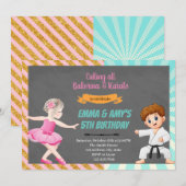 Invitation à la fête conjointe de karaté pour ball (Devant / Derrière)