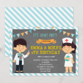Invitation à la fête conjointe infirmière médecin (Devant / Derrière)