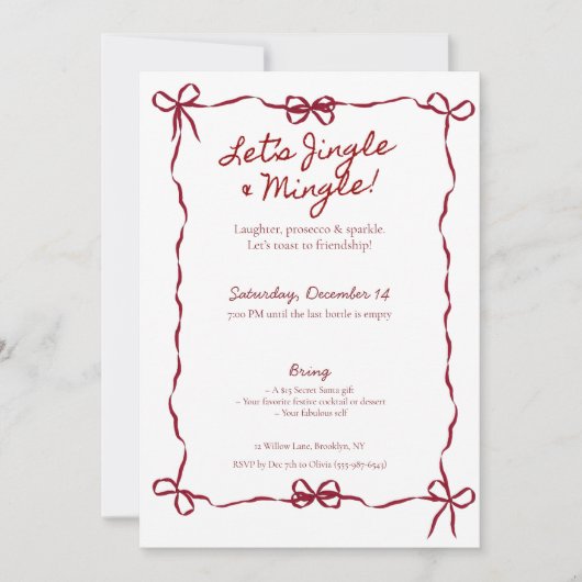 Invitation à la fête Coquette Friendsmas (Devant)