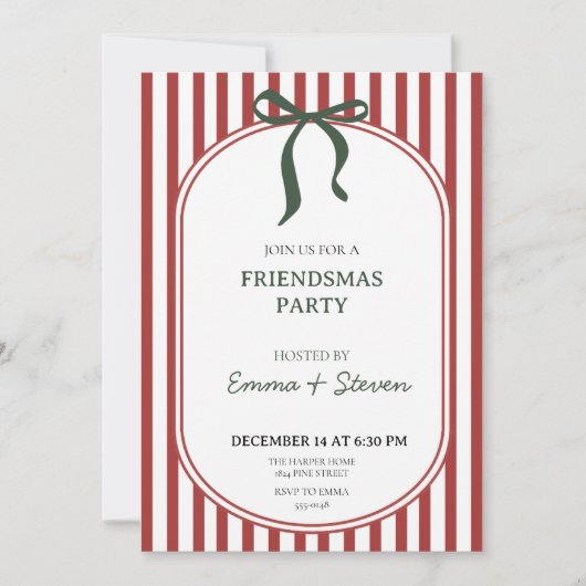 Invitation à la fête Coquette Friendsmas (Devant)