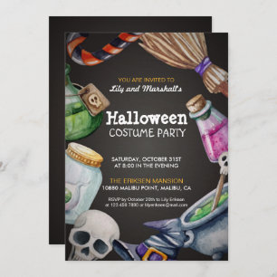 Invitation à la fête costumée d'Halloween