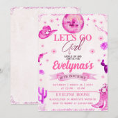 Invitation à la fête Cowgirl Lets Go (Devant / Derrière)