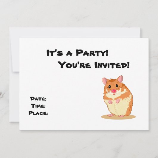 Invitation à la fête Cuddly Hamster (Devant)