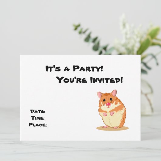 Invitation à la fête Cuddly Hamster (Debout devant)