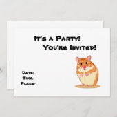 Invitation à la fête Cuddly Hamster (Devant / Derrière)