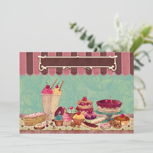 Invitation à la Fête Cupcake & Ice Cream (Debout devant)