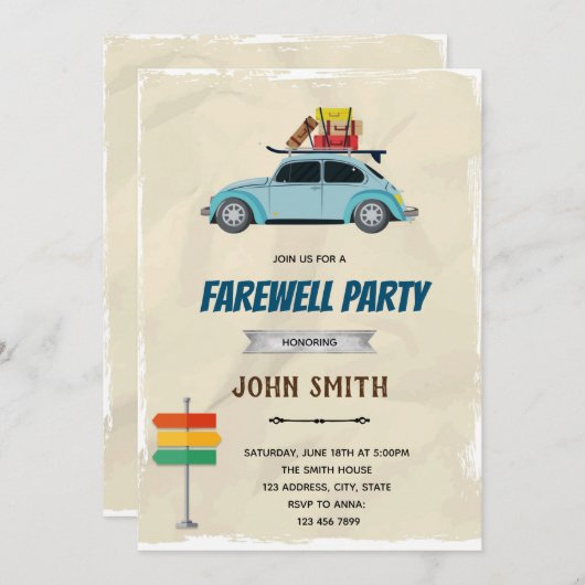 Invitation à la fête d'adieu (Devant / Derrière)