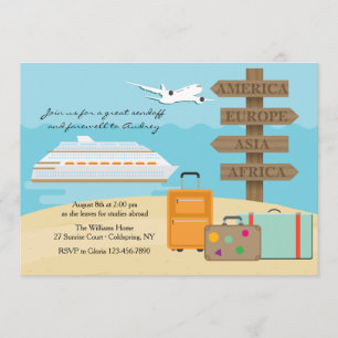 Invitation à la fête d'adieu Happy Voyage