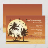 Invitation à la fête d'adieu Oasis Sunset (Devant / Derrière)