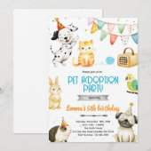 Invitation à la fête d'adoption d'animaux (Devant / Derrière)