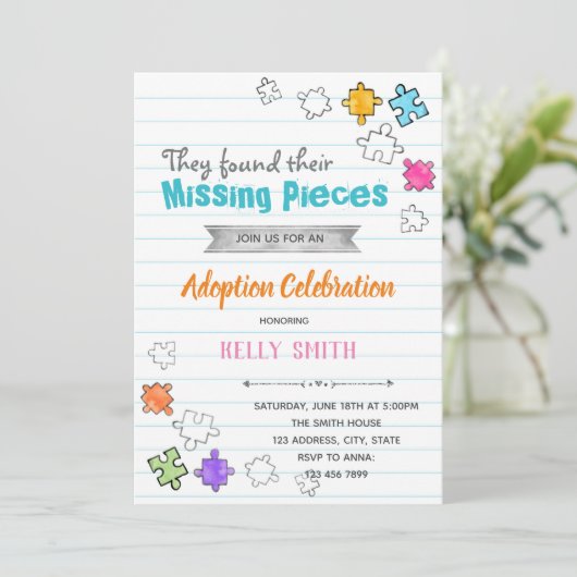 Invitation à la fête d'adoption de Missing Pieces (Debout devant)
