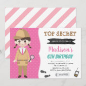 Invitation à la fête d'agent secret espion (Devant / Derrière)