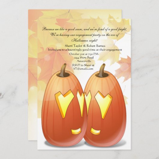 Invitation à la fête d'amour d'Halloween (Devant / Derrière)