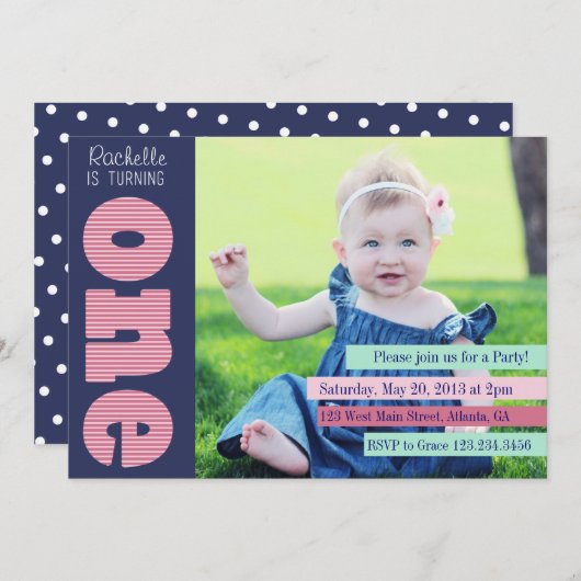 Invitation à la fête d'anniversaire (Devant / Derrière)