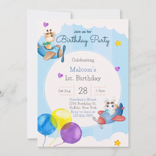 Invitation à la fête d'anniversaire (Devant)