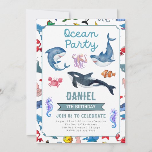 Invitation à la fête d'anniversaire (Devant)