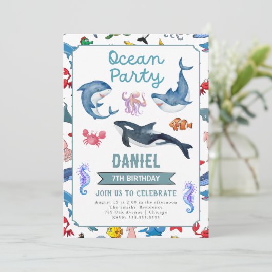 Invitation à la fête d'anniversaire (Debout devant)