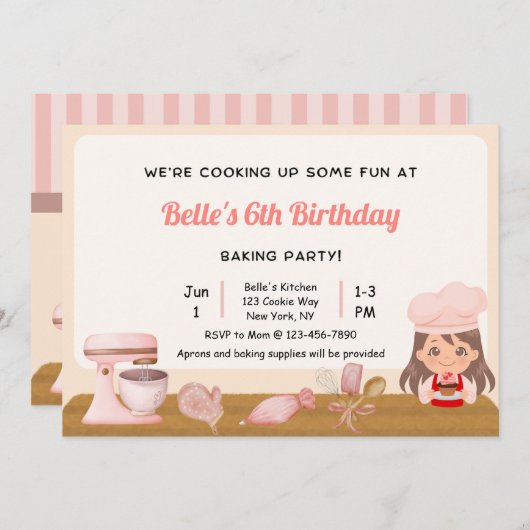 Invitation à la fête d'anniversaire (Devant / Derrière)