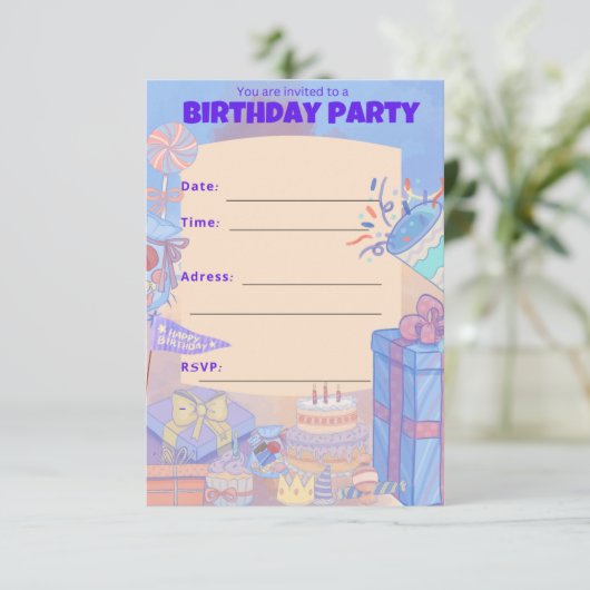 INVITATION À LA FÊTE D'ANNIVERSAIRE (Debout devant)