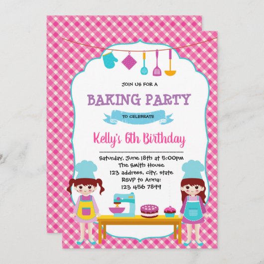 Invitation à la fête d'anniversaire (Devant / Derrière)