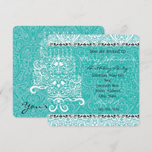  Invitation à la fête d'anniversaire (Devant / Derrière)