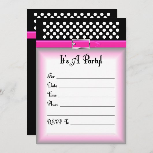 Invitation à la fête d'anniversaire (Devant / Derrière)