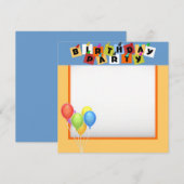 Invitation à la fête d'anniversaire (Devant / Derrière)