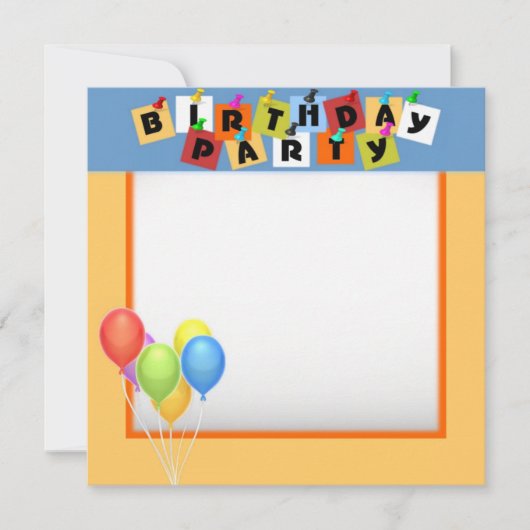 Invitation à la fête d'anniversaire (Devant)