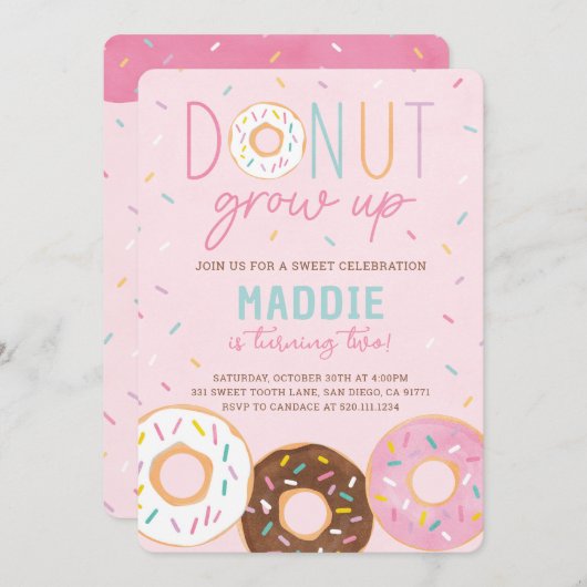 Invitation à la fête d'anniversaire (Devant / Derrière)