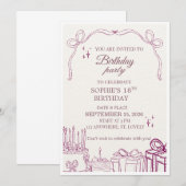 INVITATION À LA FÊTE D'ANNIVERSAIRE (Devant / Derrière)