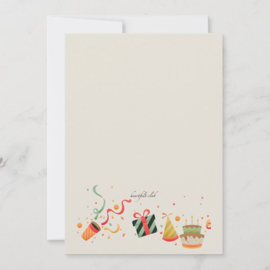 Invitation à la fête d'anniversaire (Dos)