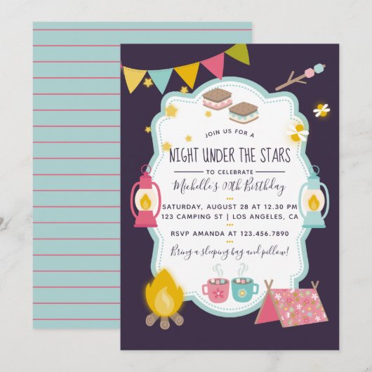 Invitation à la fête d'anniversaire (Devant / Derrière)