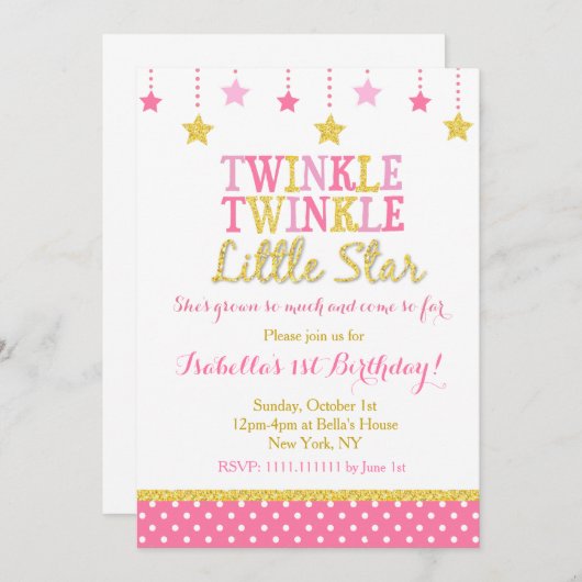 Invitation à la fête d'anniversaire (Devant / Derrière)