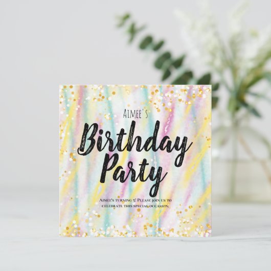 invitation à la fête d'anniversaire (Debout devant)