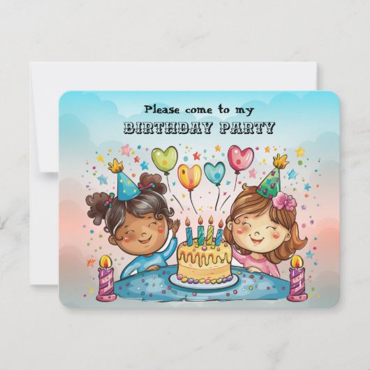 Invitation à la fête d'anniversaire (Devant)