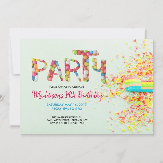 Invitation à la fête d'anniversaire (Devant)