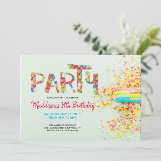 Invitation à la fête d'anniversaire (Debout devant)