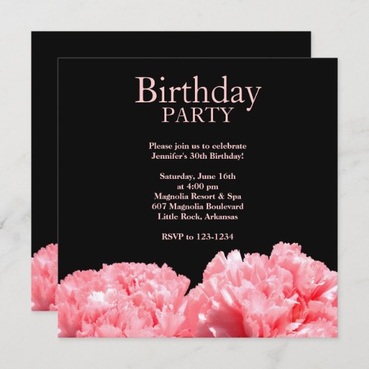  Invitation à la fête d'anniversaire (Devant / Derrière)