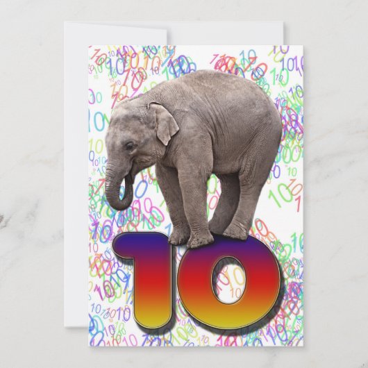 Invitation à la fête d'anniversaire 10, avec des é (Devant)
